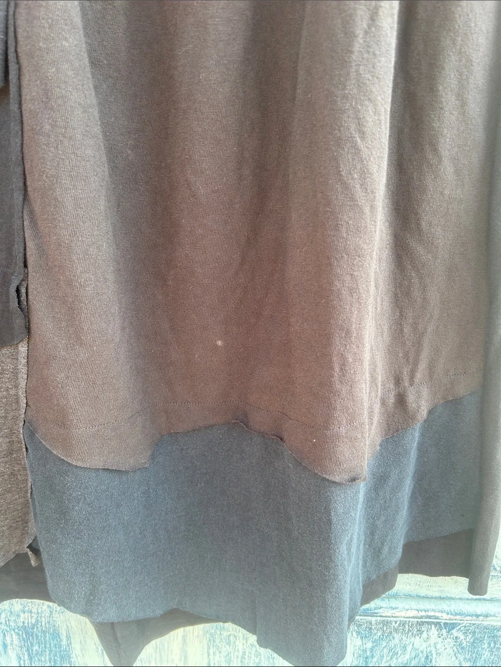 Upcycled patchwork t shirt skirt